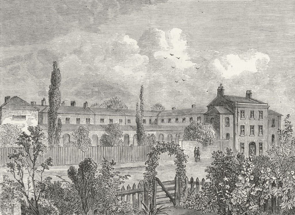 LONDON. Camden. Royal Veterinary College, 1825 1880 old antique print picture